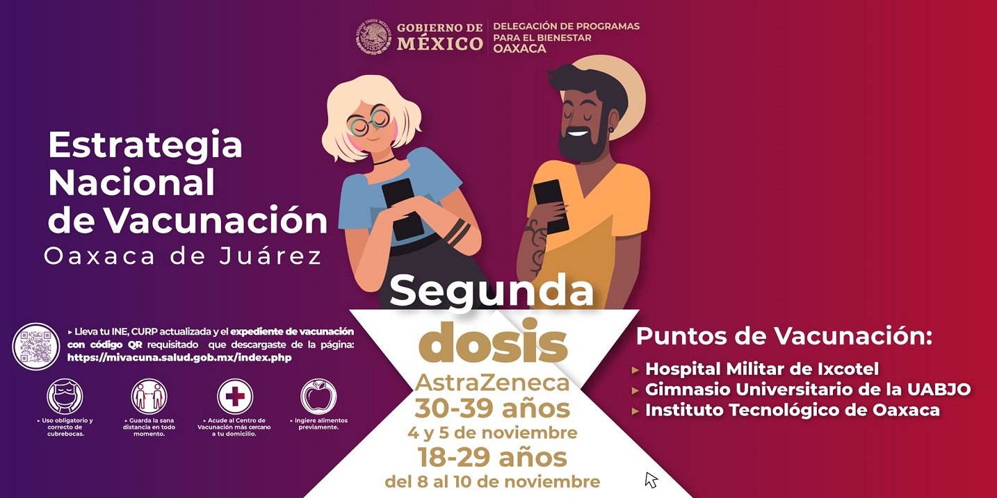 Anuncian aplicación de segunda dosis de vacuna antiCOVID en Oaxaca - Estado  Actual